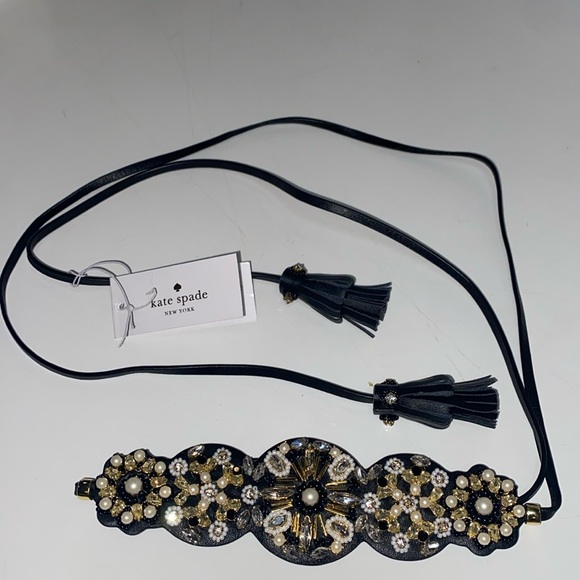 kate spade Belt: desert garden gemstone & leather headband choker or belt NWT - Picture 3 of 13